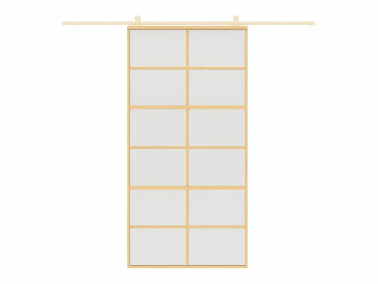 Puerta corredera dorada de vidrio ESG esmerilado y aluminio ES115497