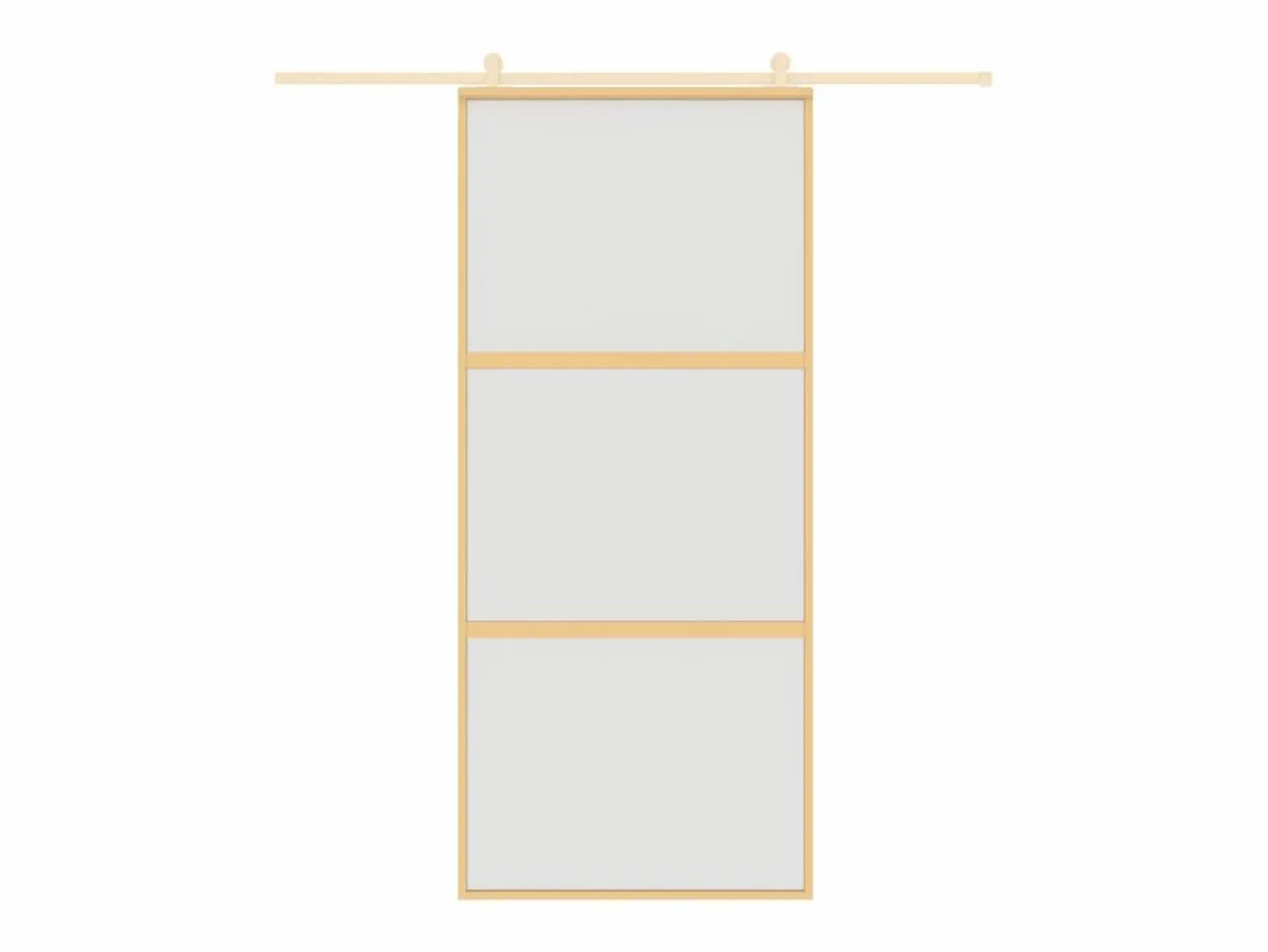 Puerta corredera dorada vidrio ESG esmerilado aluminio 90x205cm ES784621