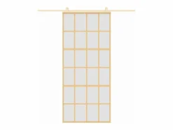 Puerta corredera dorada vidrio ESG esmerilado aluminio 90x205cm ES114767
