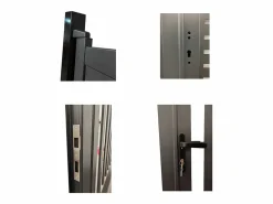 EXPERTLAND Puerta corredera eléctrica de aluminio semi transparente motivos L400xH179 cm antracita LABRIT II
