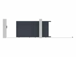 Online Puerta corredera eléctrica de aluminio con lamas L374 x H180 cm antracita - VIAZO Portón