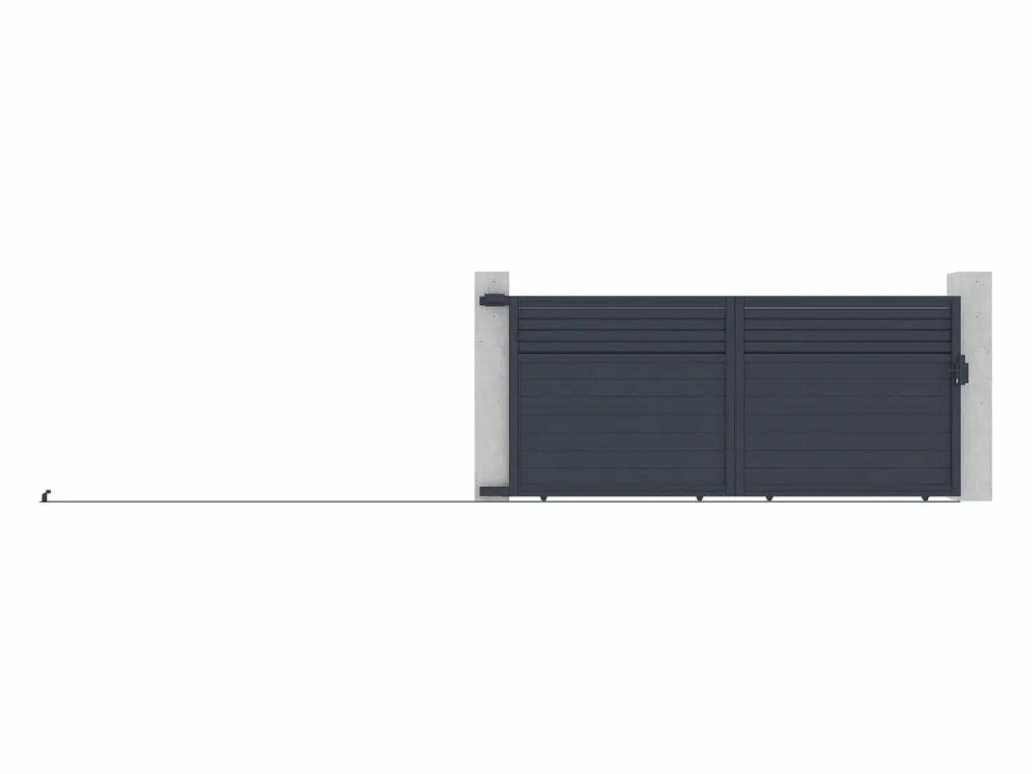 Clearance Puerta corredera eléctrica de aluminio con lamas L416 x H180 cm antracita - VIAZO Portón