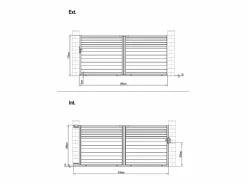 Clearance Puerta corredera eléctrica de aluminio con lamas L416 x H180 cm antracita - VIAZO Portón