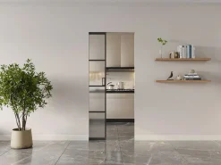 Best Puerta corredera empotrable cristal templado esmerilado y aluminio Alt. 205 x L63 cm SINCA II Puerta Corredera