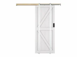 Discount Vente-unique Puerta corredera empotrada en madera y MDF - - Alt. 205 x 83 cm - NEFARA Blanco