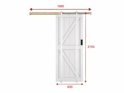 Discount Vente-unique Puerta corredera empotrada en madera y MDF - - Alt. 205 x 83 cm - NEFARA Blanco