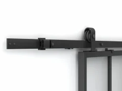 Sale Vente-unique Puerta corredera en aluminio y vidrio templado - Alt. 205 x Ancho 73 cm - WILDEN II Negro