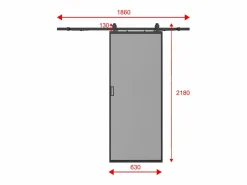 Best Puerta corredera en aplique - aluminio cristal ahumado - Alt. 205 x L63 cm - LINCI II Puerta Corredera