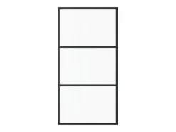 New Puerta corredera ESG vidrio y aluminio negra 102x205 cm ES244172 Negro