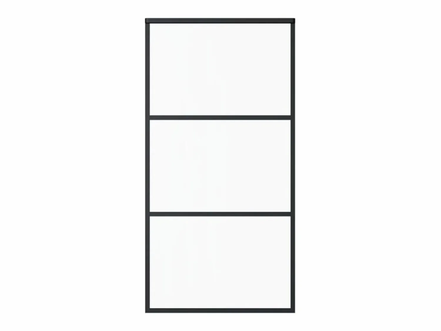 New Puerta corredera ESG vidrio y aluminio negra 102x205 cm ES244172 Negro