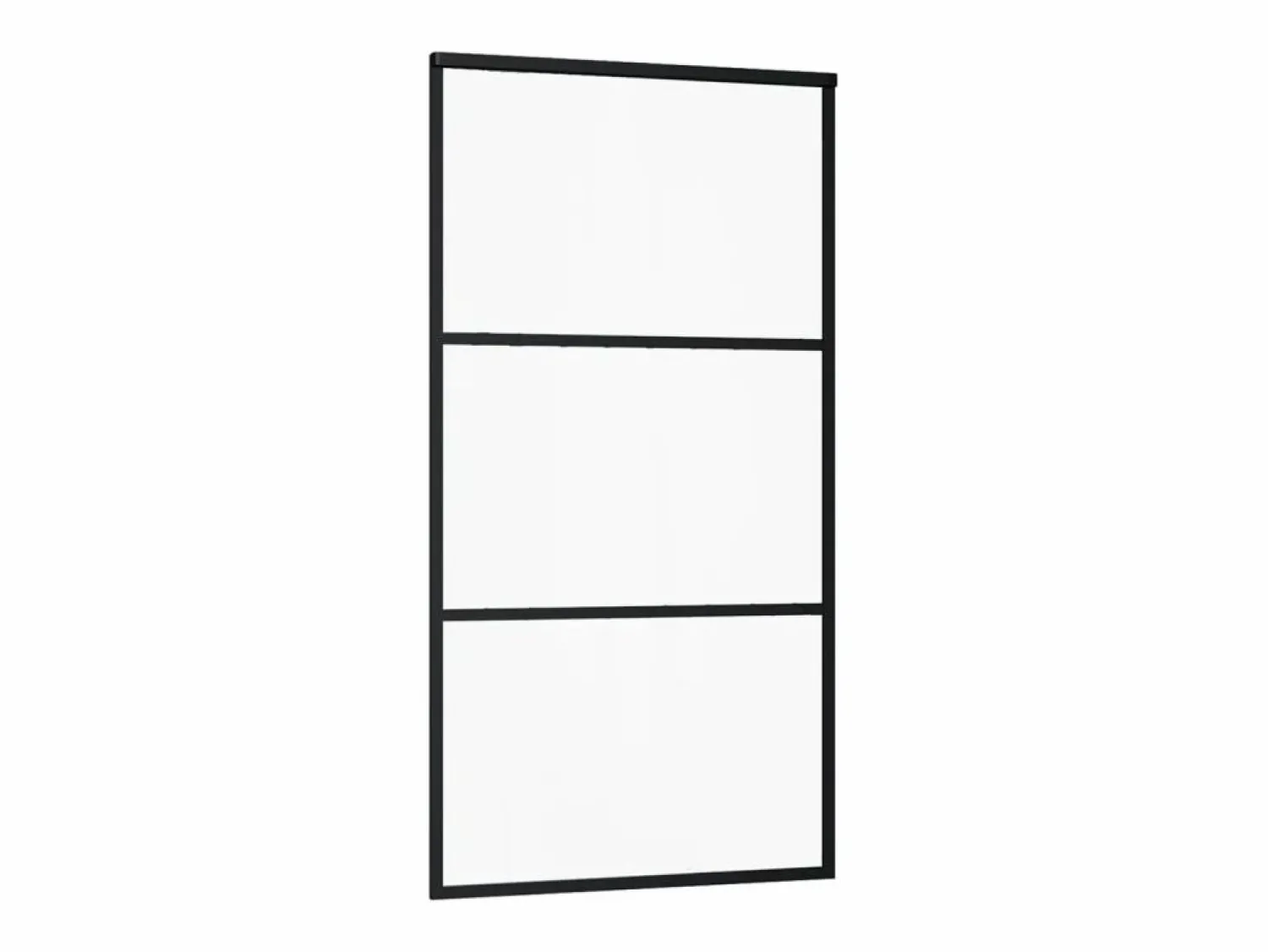 New Puerta corredera ESG vidrio y aluminio negra 102x205 cm ES244172 Negro