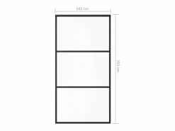 New Puerta corredera ESG vidrio y aluminio negra 102x205 cm ES244172 Negro