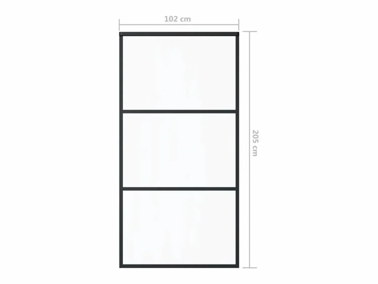 New Puerta corredera ESG vidrio y aluminio negra 102x205 cm ES244172 Negro