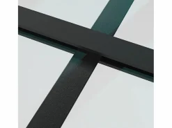 Puerta corredera ESG vidrio y aluminio negra 102x205 cm ES170789