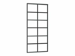 Puerta corredera ESG vidrio y aluminio negra 90x205 cm ES808225