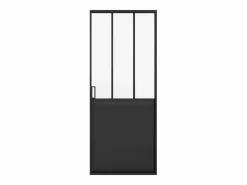 Vente-unique Puerta corredera estilo taller en sistema de empotrado, vidrio templado, Alt. 205 x Ancho 83 cm, ARTISTO II