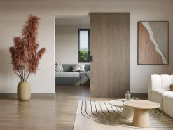 Best Puerta corredera invisible de madera y MDF - 93 x 210 cm - roble claro - BOCAZI Puerta Corredera