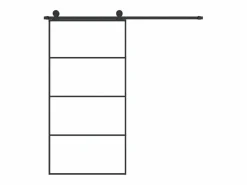 Puerta corredera set herrajes vidrio ESG aluminio 102,5x205 cm ES797702