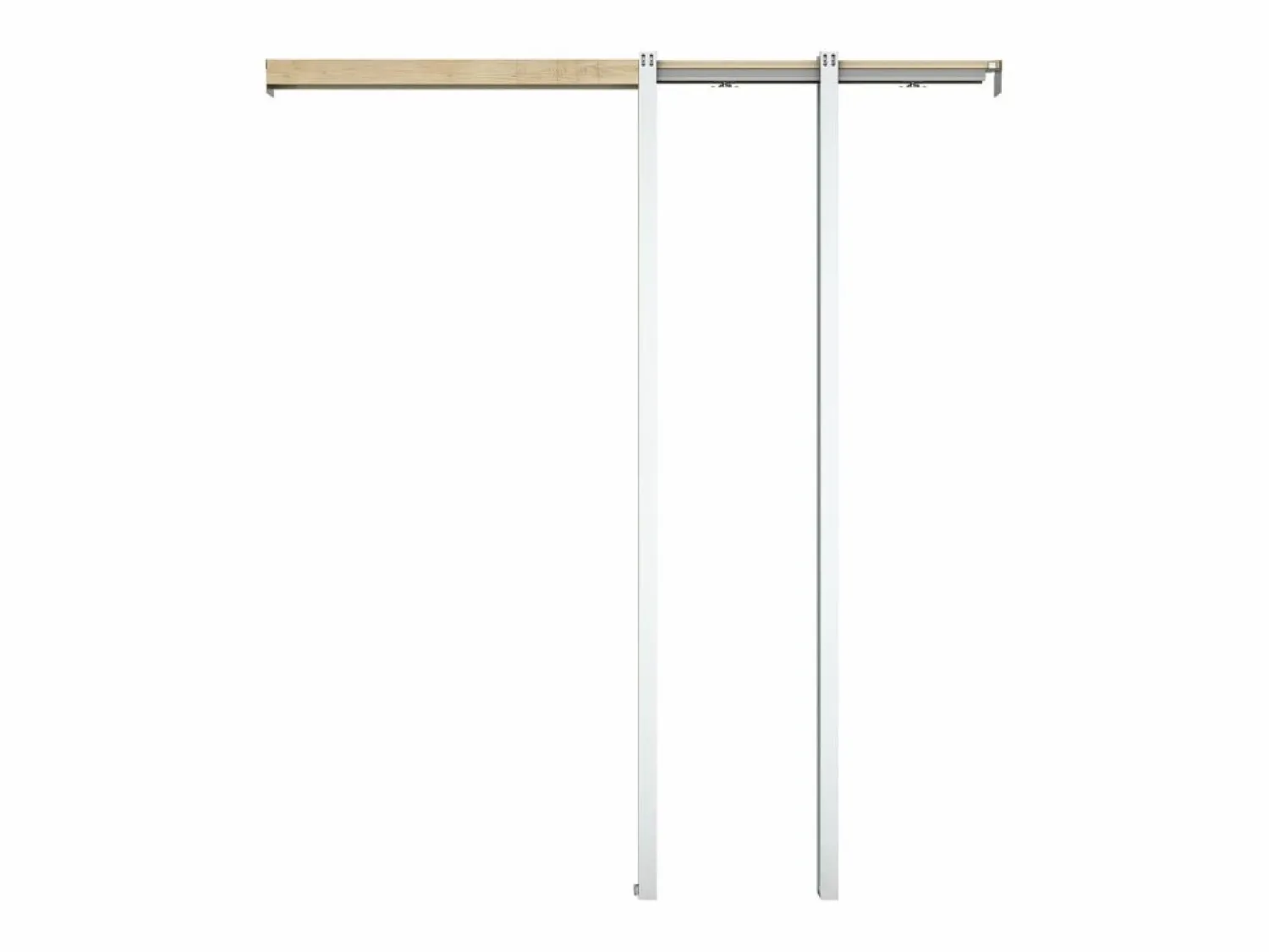 Vente-unique Puerta corredera sistema de empotrado con 3 ventanas, L63 cm, Vidrio esmerilado, ACOSTA II