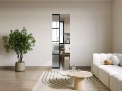 Hot Vente-unique Puerta corredera sistema de empotramiento - vidrio templado esmerilado - Alt. 205 x Ancho 83 cm - WILDEN II Negro