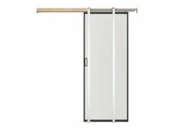 Best Vente-unique Puerta corredera sistema de empotramiento - vidrio templado esmerilado - H205 cm x L63 cm - LINCI II Negro