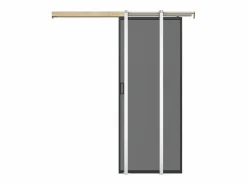 Vente-unique Puerta corredera sistema de empotramiento - vidrio templado ahumado - Alt. 205 x Ancho 73 cm - LINCI II