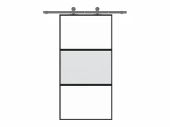 Online Puerta corredera vidrio templado y aluminio negra 102,5x205 cm ES420832 Puerta Corredera