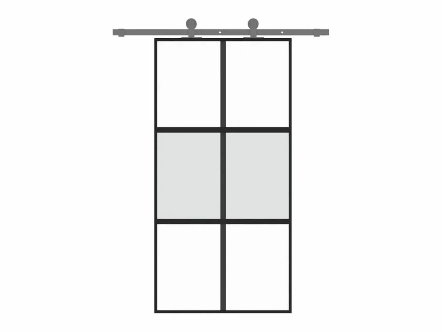 Puerta corredera vidrio templado y aluminio negra 102,5x205 cm ES354243