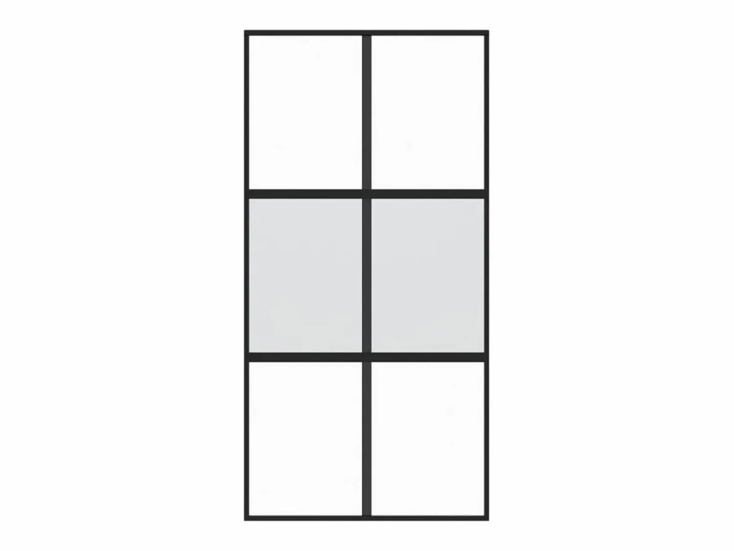 Puerta corredera vidrio templado y aluminio negra 102,5x205 cm ES354243