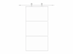 Puerta corredera vidrio templado y aluminio blanca 102,5x205 cm ES721821 Puerta Corredera
