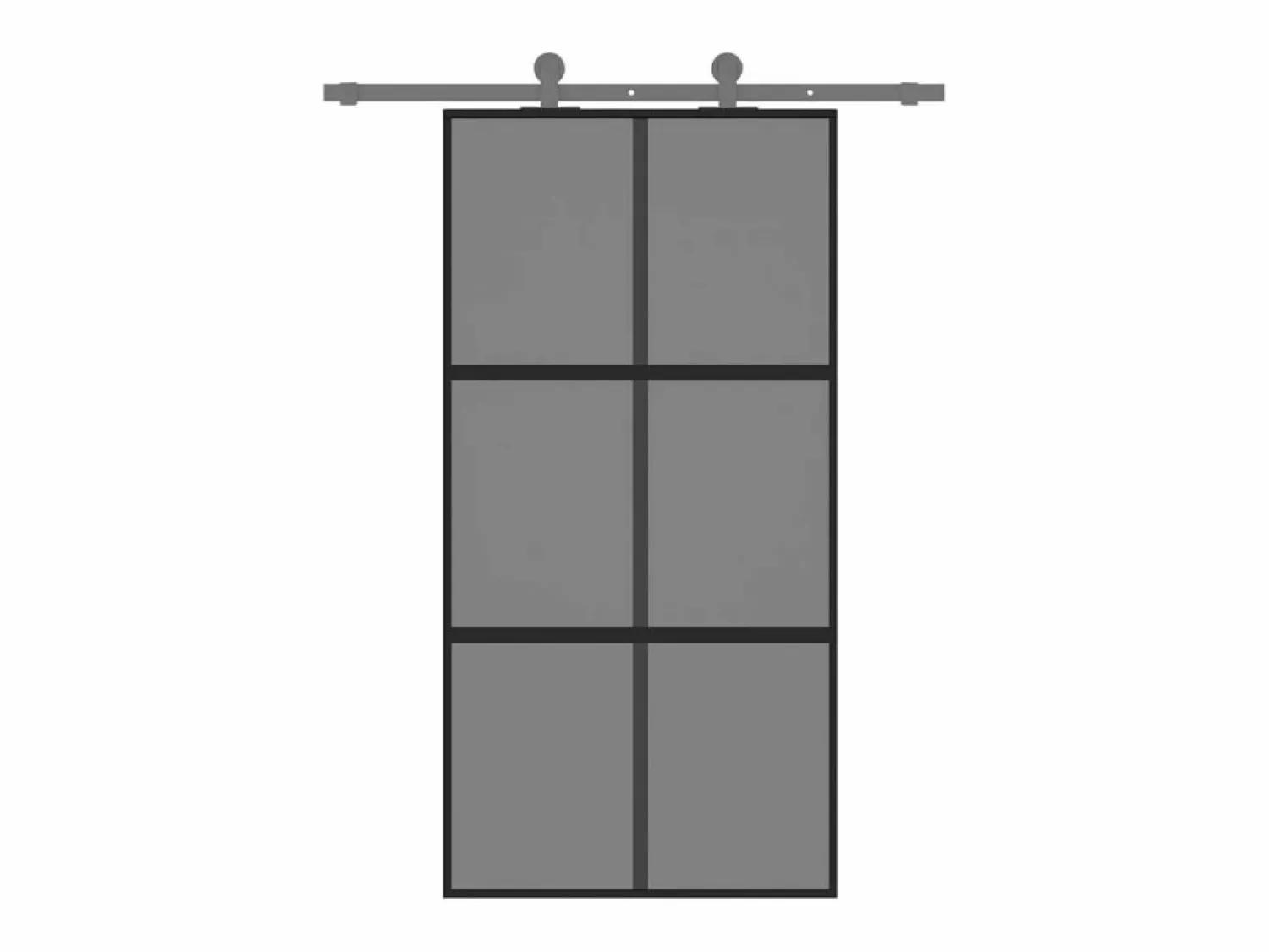 Puerta corredera vidrio templado y aluminio negra 102,5x205 cm ES535337