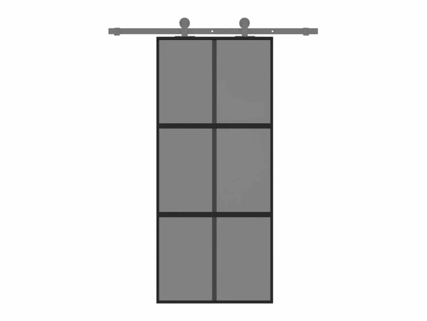 Puerta corredera vidrio templado y aluminio negra 90x205 cm ES273424