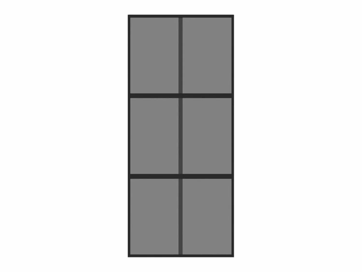 Puerta corredera vidrio templado y aluminio negra 90x205 cm ES273424
