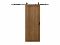 Best Vente-unique Puerta corredera vista en MDF y madera natural oscura - H205 x L73 cm - SANDORA Color natural oscuro
