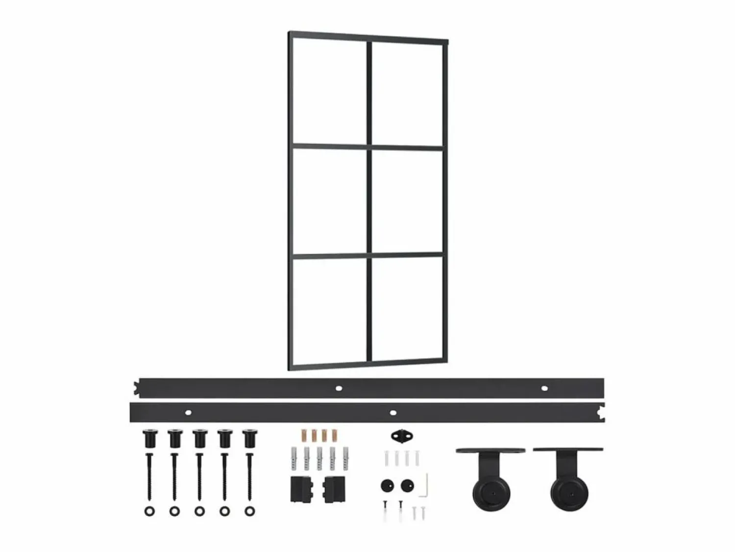 Puerta corredera y herrajes Cristal y Aluminio 102x205cm