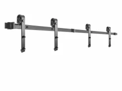 New Puerta Corrediza SucceBuy Kit de Herrajes para Puertas de Granero de Acero al Carbono de 11 Pies para Puertas Dobles Negro