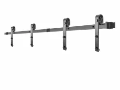 New Puerta Corrediza SucceBuy Kit de Herrajes para Puertas de Granero de Acero al Carbono de 11 Pies para Puertas Dobles Negro