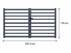 Habitat et jardin Puerta de aluminio calada "Martin" - 300 x 120 cm -