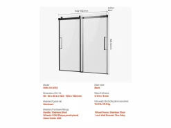 Puerta de Bañera SucceBuy, Deslizante Sin Marco, 142 a 152 cm Ancho x 152 cm Alto, de Vidrio para Baño Transparente