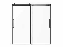 Puerta de Bañera SucceBuy, Deslizante Sin Marco, 142 a 152 cm Ancho x 152 cm Alto, de Vidrio para Baño Transparente