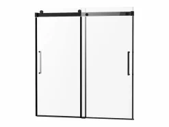 Puerta de Bañera SucceBuy, Deslizante Sin Marco, 142 a 152 cm Ancho x 152 cm Alto, de Vidrio para Baño Transparente