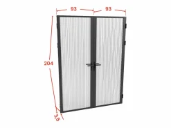 Vente-unique Puerta de dos hojas cristal templado - 2 x Alt. 204 x L93 cm - - LOXTON