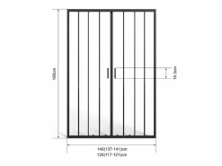 Shower & Design Puerta de ducha corredera doble de metal - Antical - 120 x 195 cm - BAVIODA