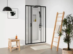 Shower & Design Puerta de ducha corredera doble de metal - Antical - 120 x 195 cm - BAVIODA