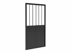 Shower & Design Puerta de ducha corredera mate estilo taller, 140 x 195 cm, URBANIK