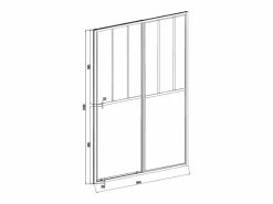 Clearance Puerta de ducha corredera negra estilo atelier, mampara de ducha, 100 x 195 cm, URBANIK Mampara De Ducha