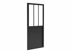 Online Shower & Design Puerta de ducha pivotante mate estilo atelier, mampara de ducha, 80 x 195, URBANIK Negro
