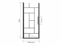 Clearance Puerta de ducha pivotante de metal mate - Cristal antical - 80 x 195 cm - FIORENI Mampara De Ducha