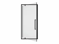 Shower & Design Puerta de ducha pivotante mate estilo industrial, cristal templado, 90 x 195 cm TAMRI