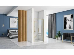 Clearance Rea Puerta De Ducha Rapid Slide 110 Brush Gold Dorado